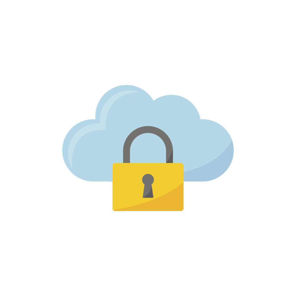 Illustration of padlock on cloud 