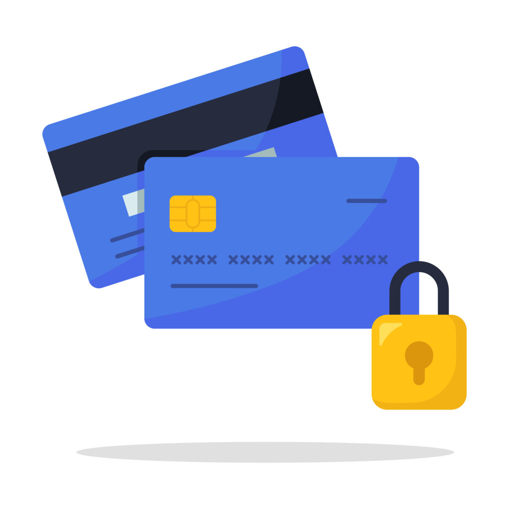 Graphic image of credit card front and back