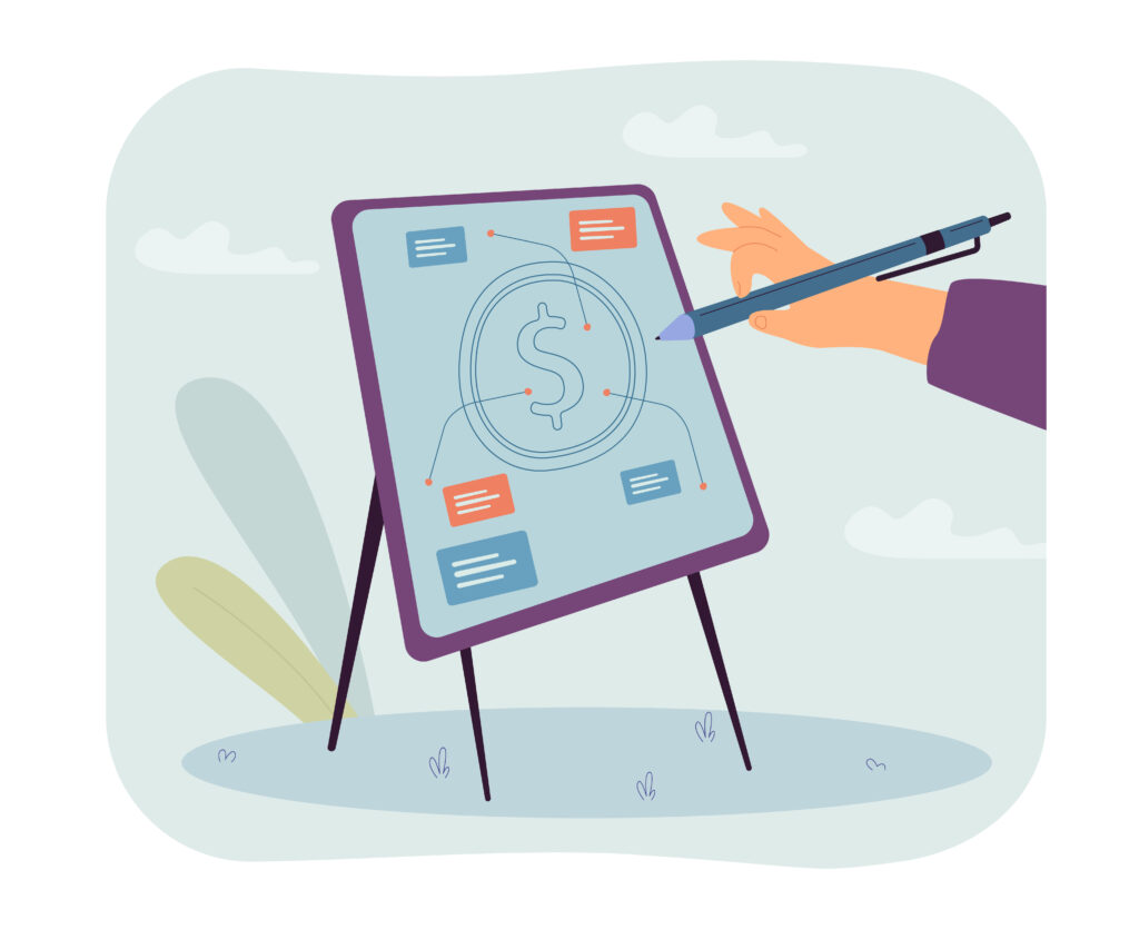 illustration of Dollar coin sign on Board 